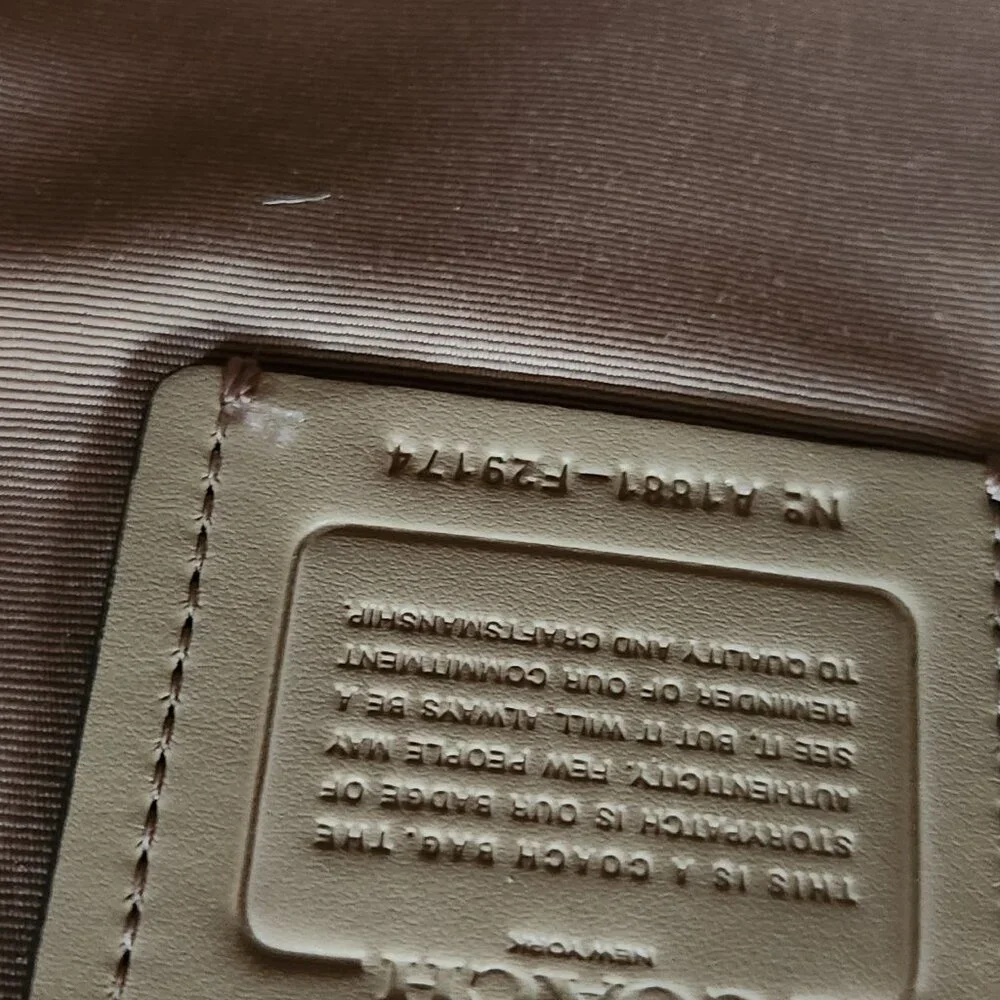 Like New Coach Lexy Gold Leather Shoulder Bag Handbag Purse